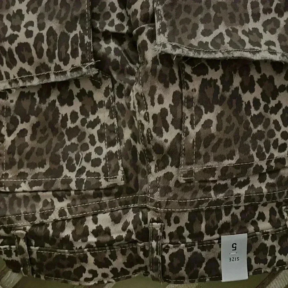 GIRLS CHILDRENS PLACE LEOPARD PRINT DISTRESSED JEGGINGS  NWT SZ 5